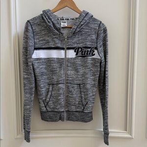 Victoria's Secret Pink Gray Zip-Up Hoodie